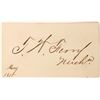Image 1 : Senator T. W. Ferry Autograph, c1875 [183249]