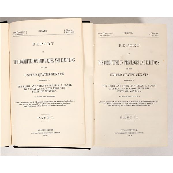 W A Clark Senator Book Pair by Nolan, 1900, Rare [193665]