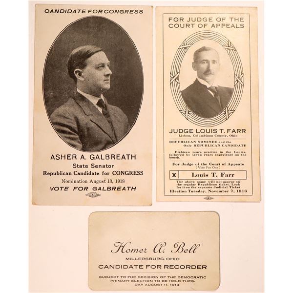 Political Advertisements Ohio c1914-18 (3) [186974]
