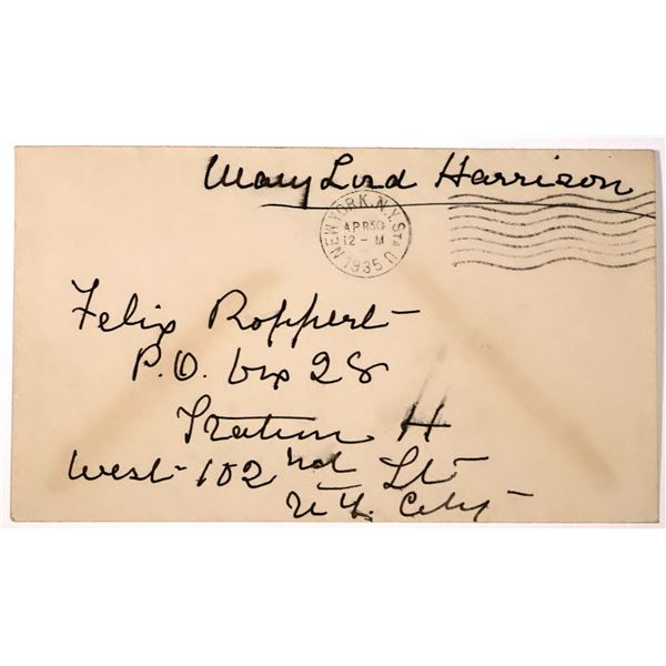 First Ladies-Mary Lord Harrison Franked Cover [184154]