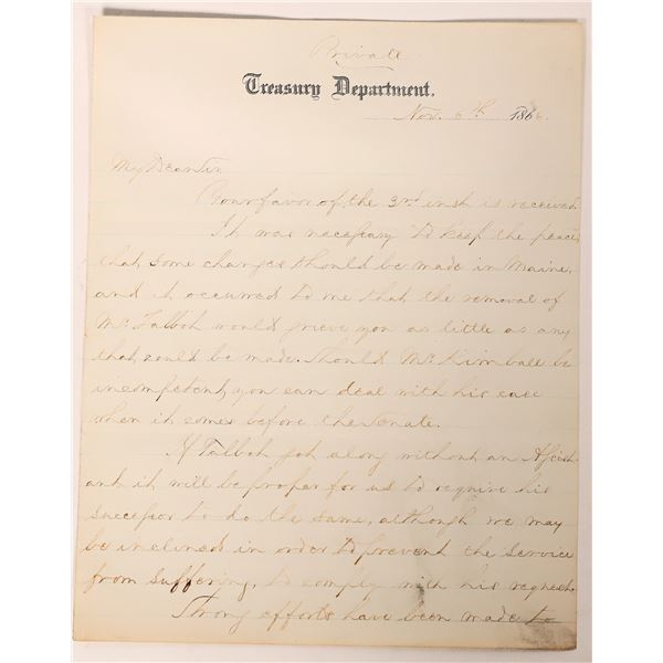 Lincoln: Treasury Department Secretaries Letter [182509]
