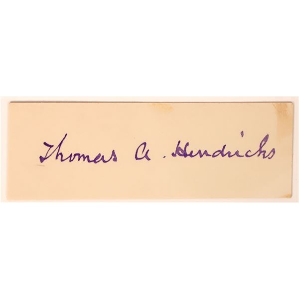 VP Thomas Hendricks Autograph, c1850s-1880s [183245]