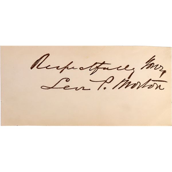 Vice President-Levi P Morton Cut Square Autograph [184157]