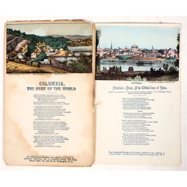 Civil War Pictorial Letter Sheet Pair by Magnus [191625]