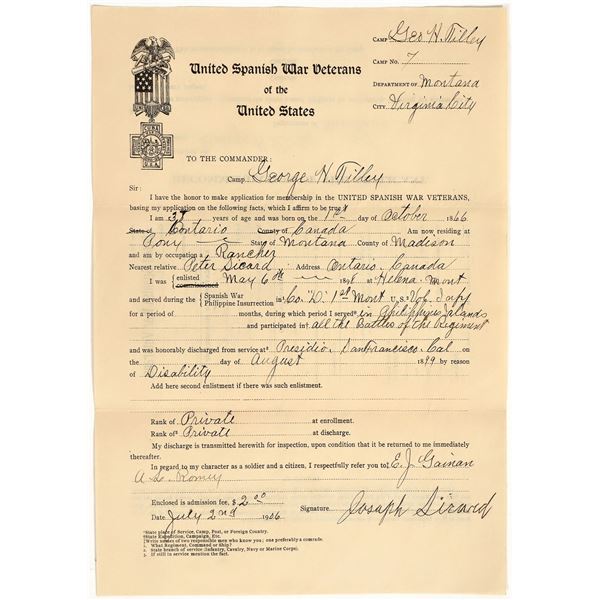 Spanish American War Docs (1899) [197665]