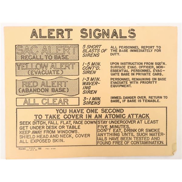 Military Alert Signal Card 1956 [189697]