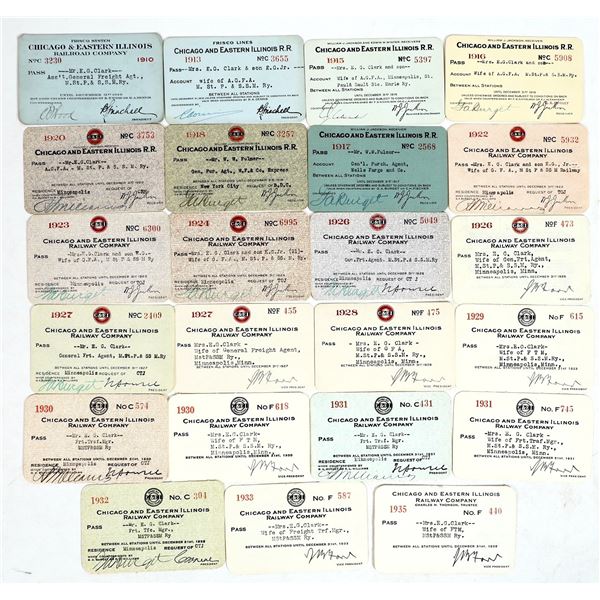 Chicago & Eastern Illinois RR Passes (23) [198982]