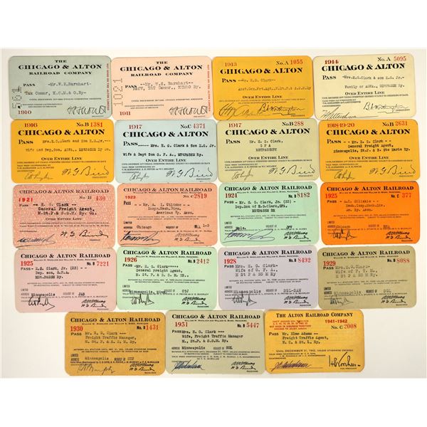Chicago & Alton Railroad Co. Passes (19) [198970]