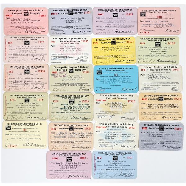 Chicago, Burlington & Quincy RR Passes (22) [198961]
