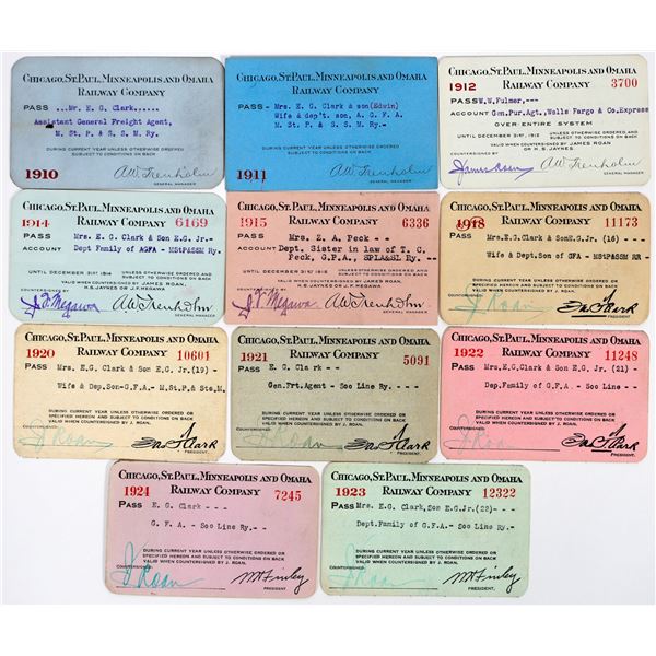Chicago, St. Paul, Minneapolis & Omaha RR Passes (11) [198964]