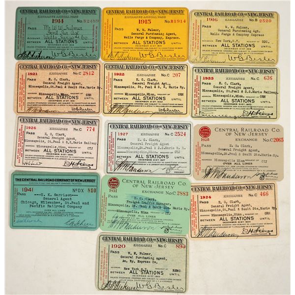 Central Railroad Co. of New Jersey Passes (13) [198981]