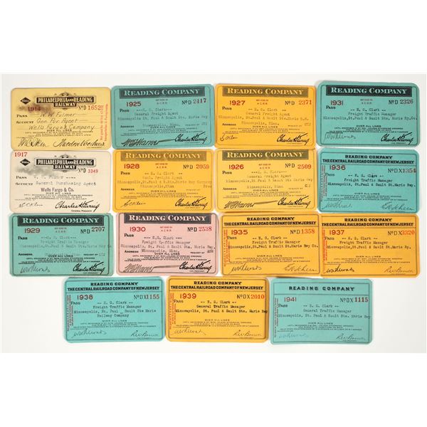 Reading Co./Philadelphia and Reading RR Passes (15) [198946]