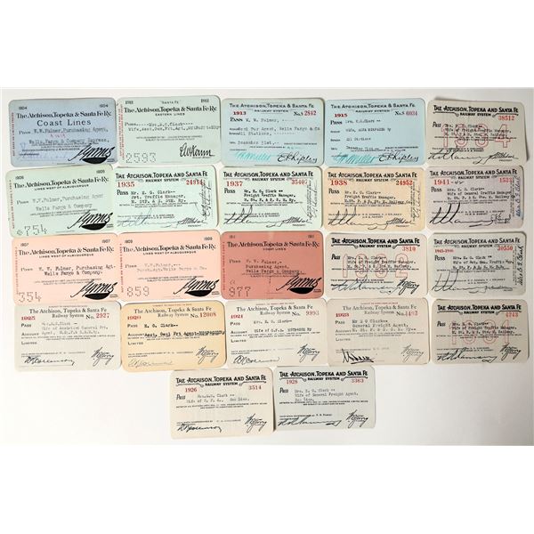 Atchison, Topeka & Santa Fe RR Passes (22) [198996]