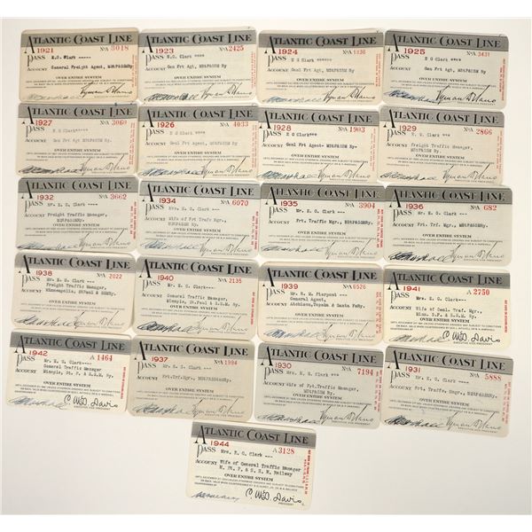 Atlantic Coast Line RR Passes (21) [198972]