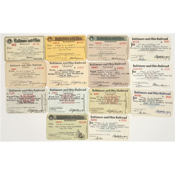 Baltimore & Ohio Railroad Co. Passes (14) [198971]