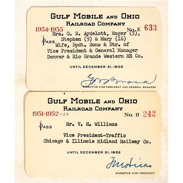 Gulf Mobile & Ohio Railroad Passes (2) [199002]