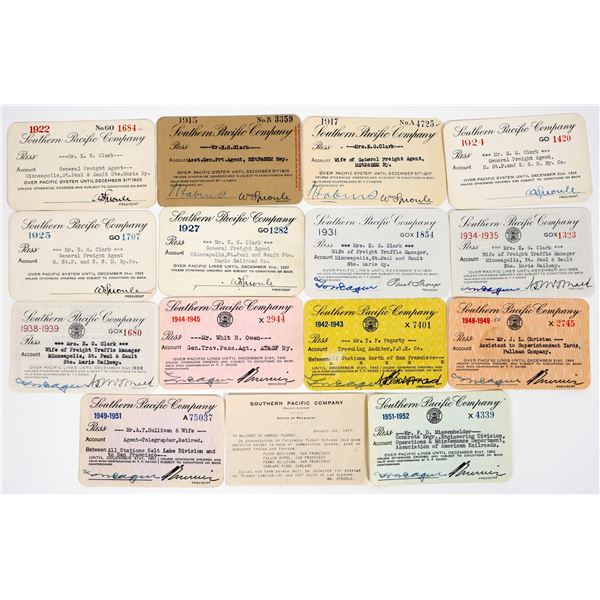 Southern Pacific Railroad Co. Passes (15) [198923]