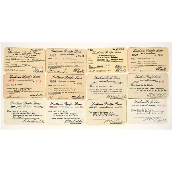 Southern Pacific Railroad Co. Passes (12) [198945]