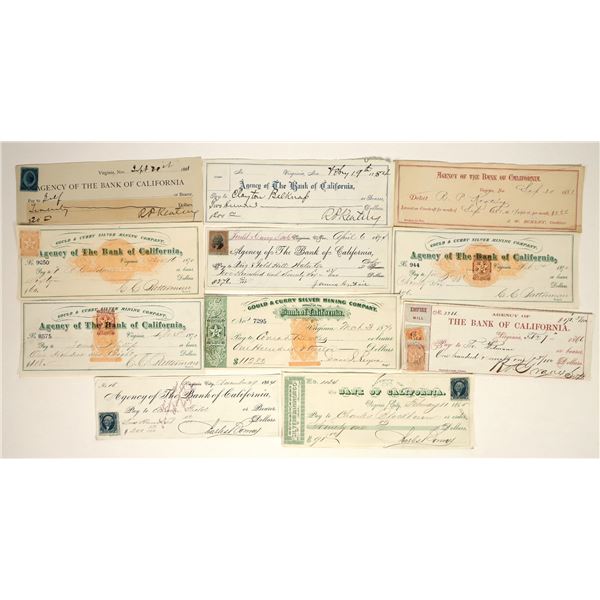Bank of California, Virginia City, Nevada Check Collection [199042]