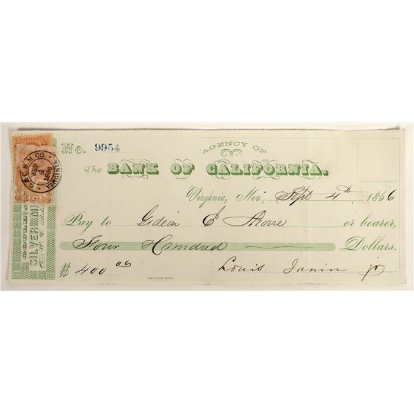 Gould & Curry Mining Check Issued to Assayer Gideon E. Moore [199031]