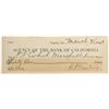Image 1 : Virginia City, Nevada Check Issued to PJ Corbett, US Marshal [199030]
