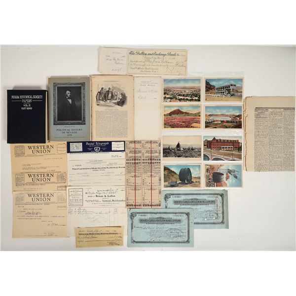 Nevada Mining & Carson City Mint Ephemera [199827]