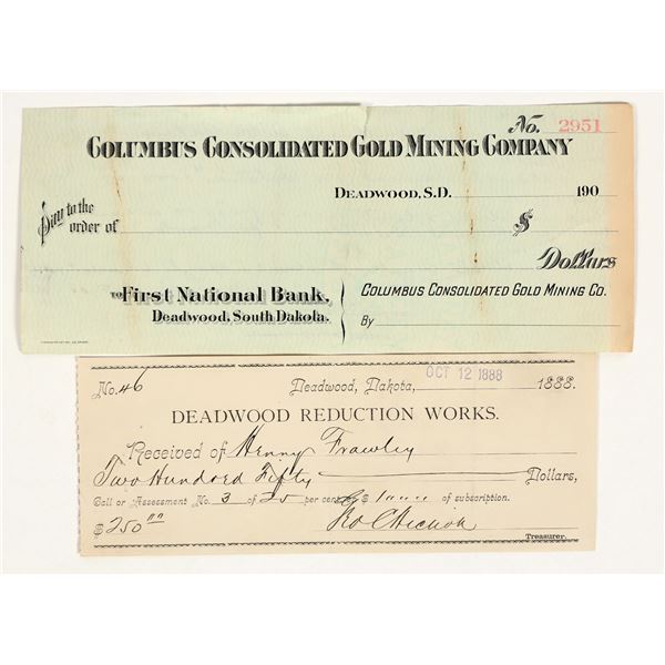 Rare Deadwood Mining Check Pair [199176]