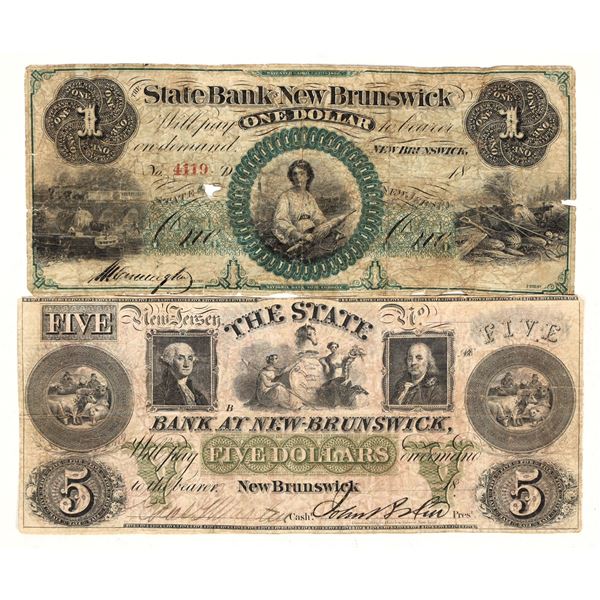 State Bank at New Brunswick Bank Notes (2) [198556]
