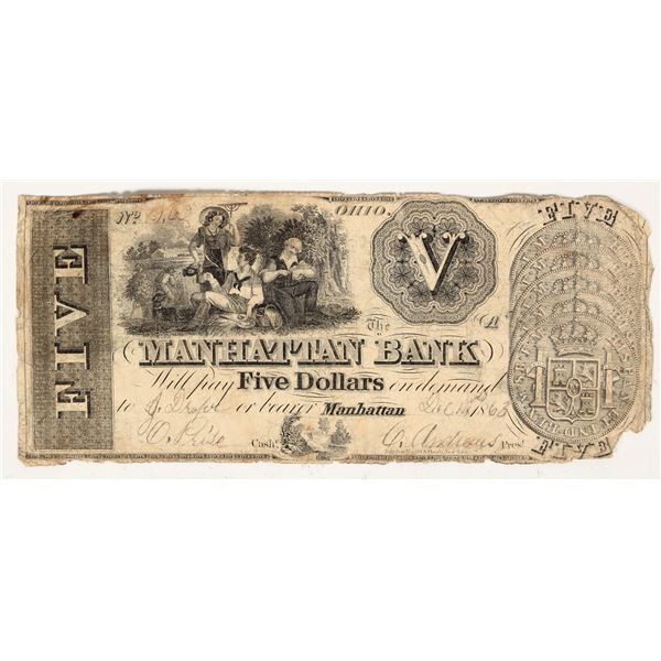 Manhattan Bank Five Dollar Note [198550]