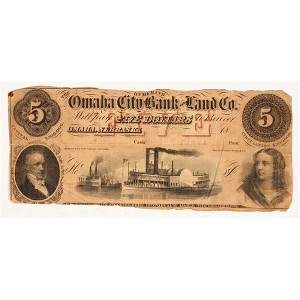 Omaha City Bank & Land Co. $5 Note [198542]