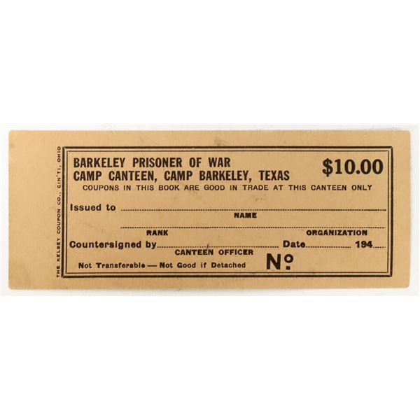 Barkeley Prisoner of War Camp Canteen Coupon [199520]