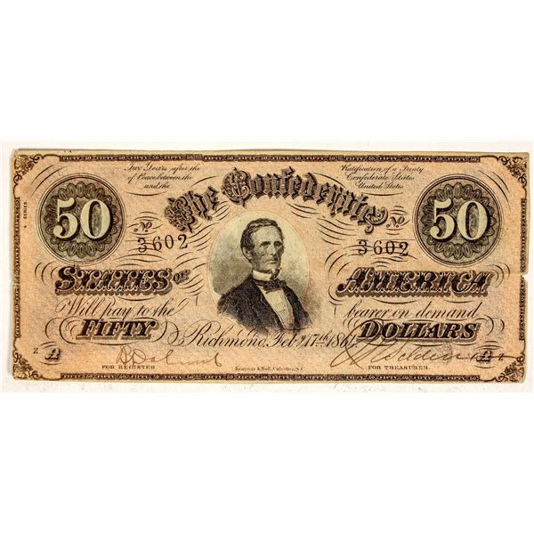 Confederate Fifty Dollar Note T-66 [198554]
