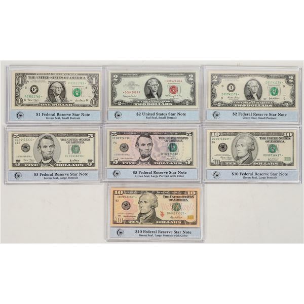 U. S. Currency Star Note Collection (7) [198769]