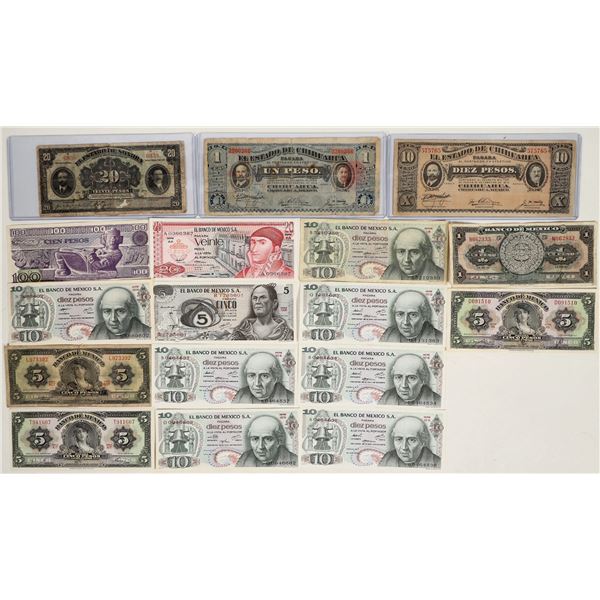 Mexican Currency Group (17 pieces) [199984]