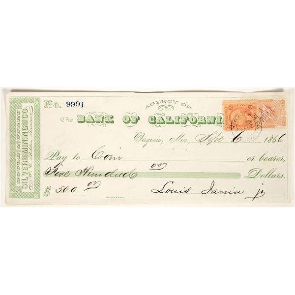 Virginia City, Nevada Mining Check for Coin Collectors [199036]