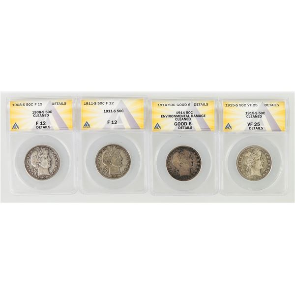 Barber Half Dollars (4) [199594]