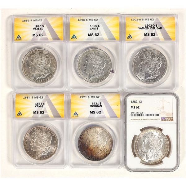 Morgan Dollars MS 62 (6) [199050]