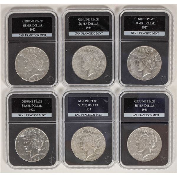 San Francisco Mint Peace Dollars (6) [199056]