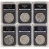Image 1 : San Francisco Mint Peace Dollars (6) [199056]