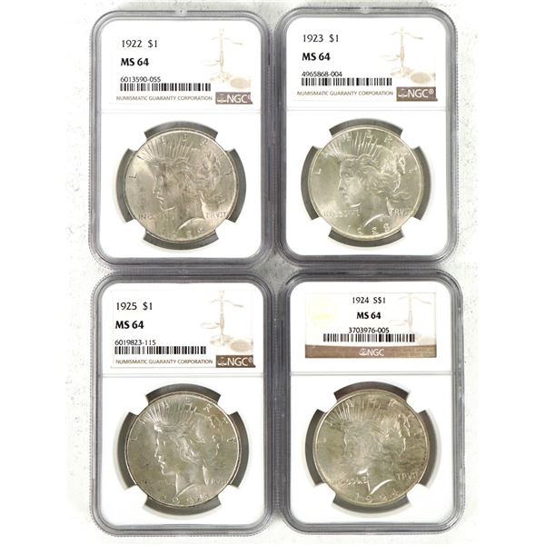 Peace Dollars MS 64 (4) [199066]