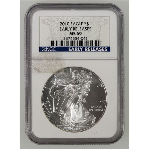 U.S. Silver Eagle 2010 Early Release MS 69 [198856]