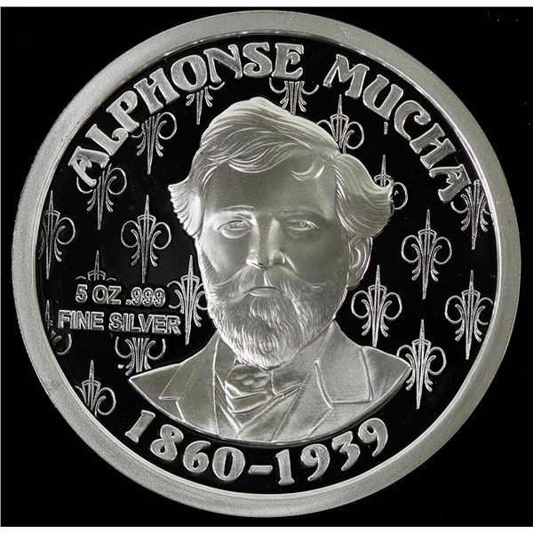 Alphonse Mucha Five Ounce Silver Round [198757]