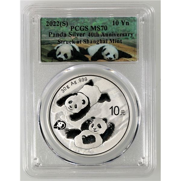 Panda Silver 40th Anniversary 2022 Ten Yuan Coin [199597]