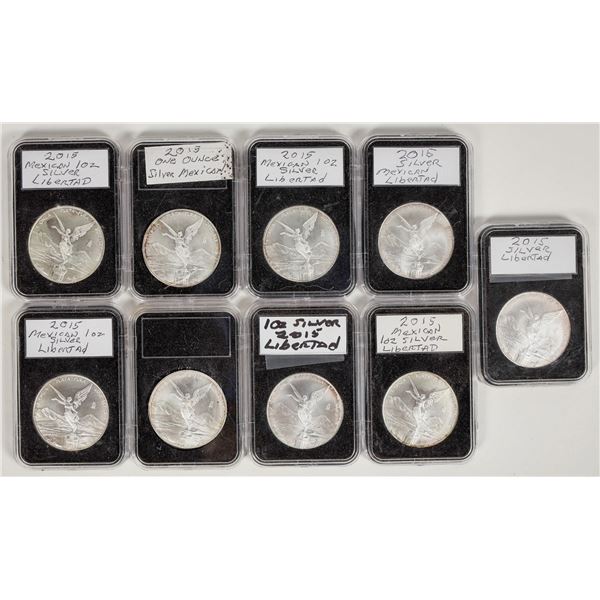Mexican 2015 One Ounce Silver Libertad Coins (9) [198764]