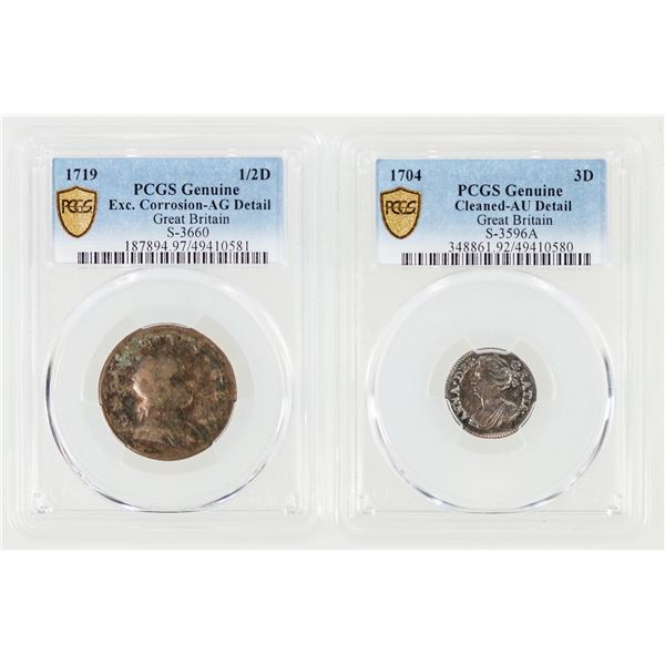 Great Britain Coins 1704 & 1719 (2) [199804]