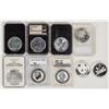 Image 2 : Foreign One Ounce Silver Coin Group (9) [198765]