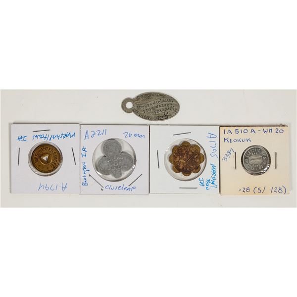 Iowa Tokens/Medals, International Music Professor, Grab Bag of 5 [197653]