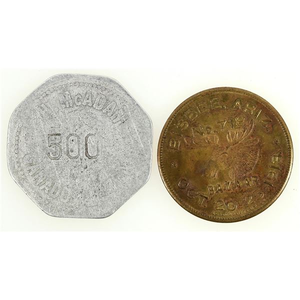 Pair of Arizona Trade Tokens c. 1910 [198408]