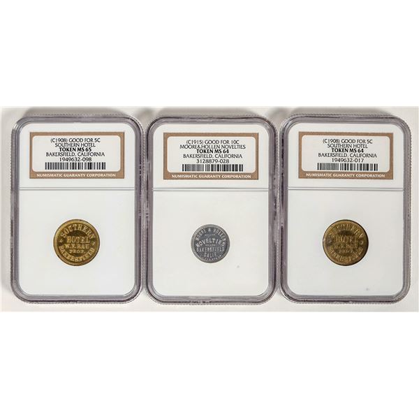 NGC Graded Bakersfield Tokens (3) [197123]