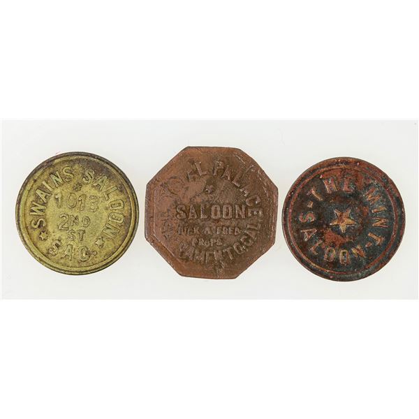 Sacramento Saloon Tokens (3) [198263]